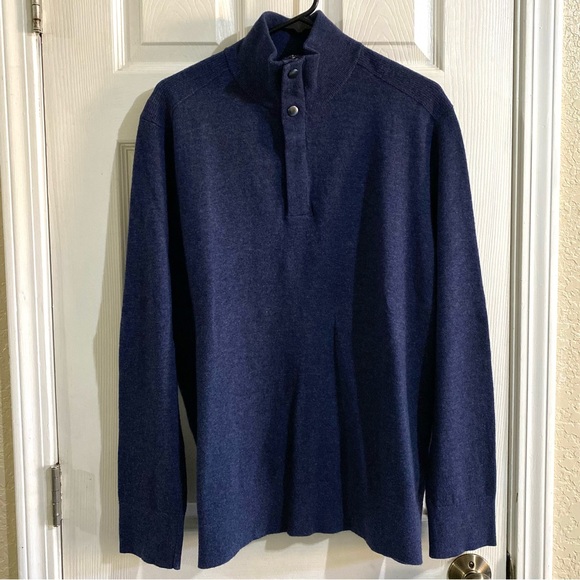 Banana Republic Men’s Blue Italian Wool Sweater Sz XL - Picture 1 of 15